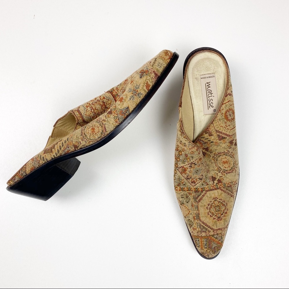 Matisse X Free People Tapestry Cuban Heel Mules